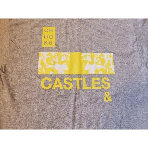 Crooks and Castles Tshirt Men's Size XL Short Sleeve Gray Yellow Streetwear NWOT - Picture 2 of 8